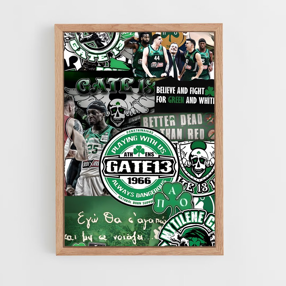 Poster Celtics & Panathinaikos Fusion – affiche Basketball (vue 4)